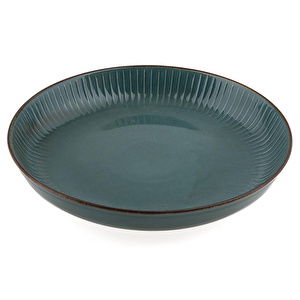 Jumbo Terracota Mavi Çukur Tabak 26 cm görseli 1