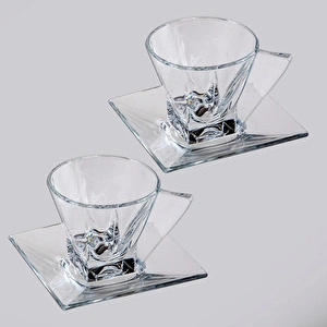 RCR Fusion Yüksek Kalite Cam 2'li Cappuccino Fincanı 190 ml