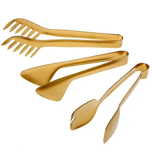 Jumbo Steel Mat Titanyum Gold 3'lü Maşa Seti görseli 7