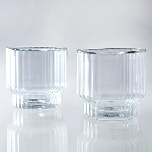 Jumbo Glory Double Wall 2'li Çizgili Bardak 250 ml görseli 2