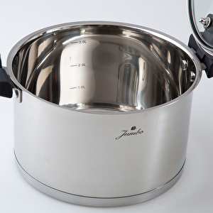 Jumbo Spark 8 Parça İndüksiyon Tabanlı Çelik Tencere Seti görseli 3