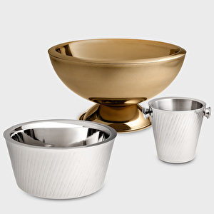 Jumbo Capella Şampanya Double Wall Buz Kovası Gold 43 cm görseli 2