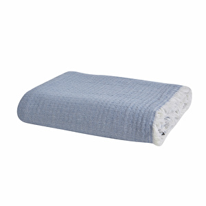 Karaca Home Perles Çift Kişilik Müslin Pike Mavi görseli 6