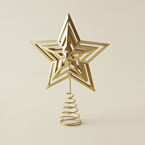 Karaca Home New Year Yılbaşı Golden Star Ağaç Başlığı görseli 4