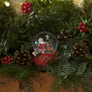 Karaca Home New Year Yılbaşı Santa Reindeer Yılbaşı Kar Küresi  görseli 2