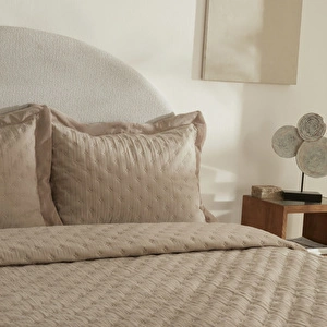 Karaca Home Taylor Çift Kişilik Yatak Örtüsü Seti Bej görseli 3