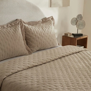 Karaca Home Taylor Çift Kişilik Yatak Örtüsü Seti Bej görseli 4