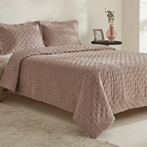 Karaca Home Gilda Çift Kişilik Yatak Örtüsü Seti Pudra görseli 4