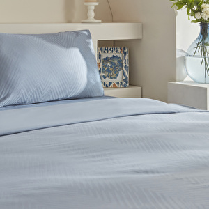 Karaca Home Sion %100 Pamuk Jakarlı Saten King Size Nevresim Takımı Mavi görseli 4