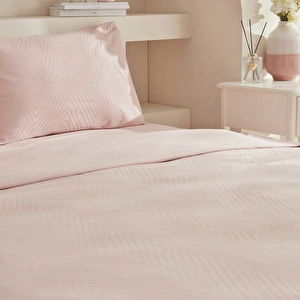Karaca Home Charm Sion %100 Pamuk Jakarlı Saten King Size Nevresim Takımı Pudra görseli 5