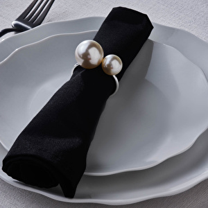 Karaca Home Pearl 2'li Peçete Yüzüğü Silver