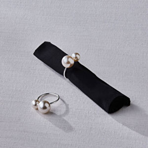 Karaca Home Pearl 2'li Peçete Yüzüğü Silver