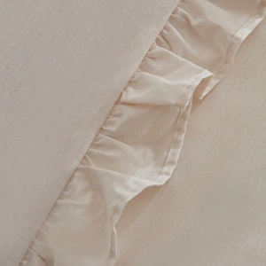 Karaca Home Pure Ruffle %100 Pamuk Çift Kişilik Fırfırlı Nevresim Takımı Ekru görseli 3