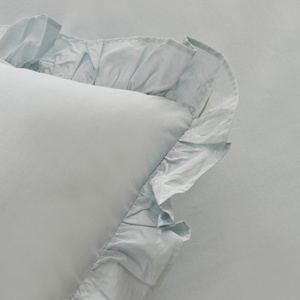 Karaca Home Pure Ruffle %100 Pamuk Çift Kişilik Fırfırlı Nevresim Takımı Açık Mavi görseli 6
