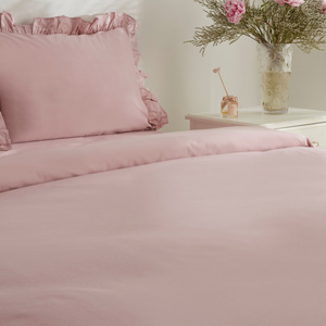 Karaca Home Pure Ruffle %100 Pamuk Çift Kişilik Fırfırlı Nevresim Takımı Pudra görseli 5