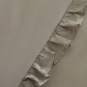 Karaca Home Pure Ruffle %100 Pamuk Çift Kişilik Fırfırlı Nevresim Takımı Adaçayı görseli 3