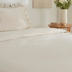 Karaca Home Pure Ruffle %100 Pamuk King Size Fırfırlı Nevresim Takımı Ekru görseli 5