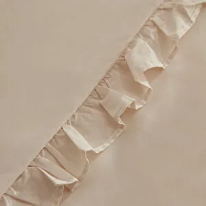 Karaca Home Pure Ruffle %100 Pamuk Çift Kişilik Fırfırlı Nevresim Takımı Açık Bej görseli 3