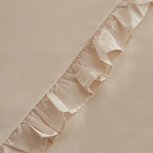 Karaca Home Pure Ruffle %100 Pamuk King Size Fırfırlı Nevresim Takımı Açık Bej görseli 3
