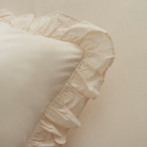 Karaca Home Pure Ruffle %100 Pamuk Tek Kişilik Fırfırlı Nevresim Takımı Açık Bej görseli 7