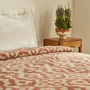 Karaca Home Rina Çift Kişilik Pamuklu Battaniye Terracota görseli 4