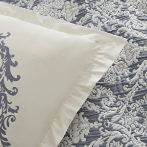 Karaca Home Nolven Çift Kişilik Çarşaflı Yatak Örtüsü Seti İndigo görseli 6