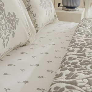 Karaca Home Tiara Çift Kişilik Çarşaflı Yatak Örtüsü Seti Gri görseli 4