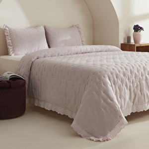 Karaca Home Aurora Çift Kişilik Yatak Örtüsü Lila görseli 4