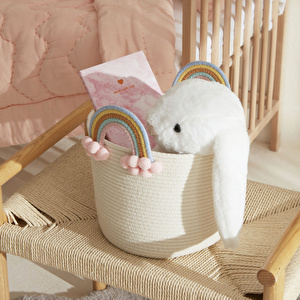 Karaca Home Bebek Rainbow Kulplu Organizer Beyaz görseli 1