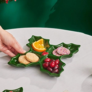 Karaca New Year Yılbaşı Kokina Dört Bölmeli Çerezlik 18 Cm  görseli 4