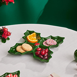 Karaca New Year Yılbaşı Kokina Dört Bölmeli Çerezlik 18 Cm  görseli 1