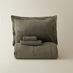 Karaca Home Flufy Çift Kişilik Soft Dream Comfort Set/Uyku Seti Haki görseli 8