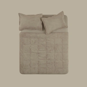 Karaca Home Flufy Çift Kişilik Soft Dream Comfort Set/Uyku Seti Bej görseli 6