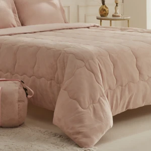 Karaca Home Flufy Çift Kişilik Soft Dream Comfort Set/Uyku Seti Pudra