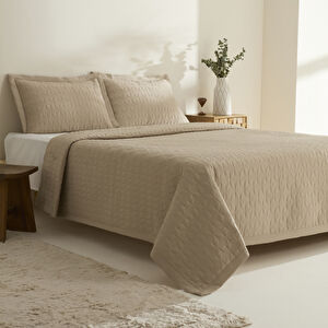 Karaca Home Liora Çift Kişilik Yatak Örtüsü Bej