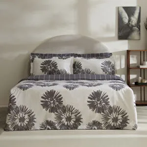 Karaca Home Corel Sea %100 Pamuk Çift Kişilik Nevresim Takımı Gri görseli 1