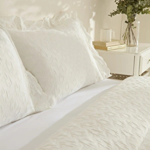 Karaca Home Arya Çift Kişilk Yatak Örtüsü Seti Offwhite görseli 6