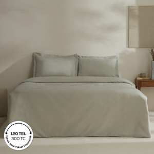 Karaca Home Jemma 120 Tel %100 Pamuk Saten Çift Kişilik Nevresim Takımı Gri