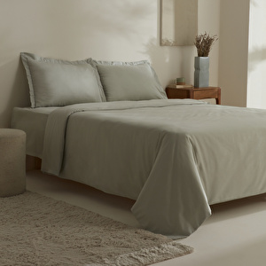 Karaca Home Jemma 120 Tel %100 Pamuk Saten Çift Kişilik Nevresim Takımı Yeşil görseli 9