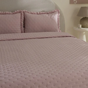 Karaca Home Viona Tek Kişilik Yatak Örtüsü Seti Pudra görseli 3