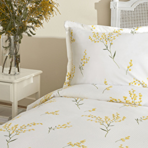 Karaca Home Loretta %100 Pamuk Tek Kişilik Pike Takımı Sarı görseli 4