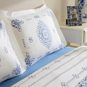 Karaca Home Ida %100 Pamuk Çift Kişilik Pike Takımı Mavi görseli 4