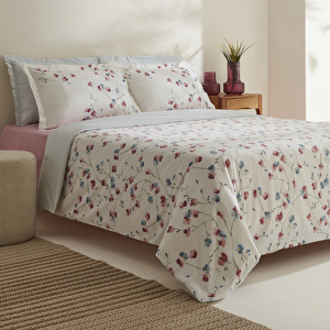 Karaca Home Lilian %100 Pamuk 120 Tel Çift Kişilik Nevresim Takımı Pembe  görseli 2