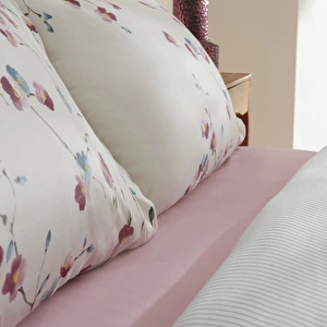 Karaca Home Lilian %100 Pamuk 120 Tel Çift Kişilik Nevresim Takımı Pembe  görseli 3