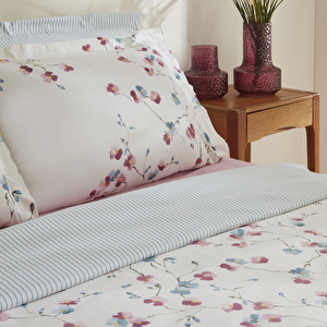 Karaca Home Lilian %100 Pamuk 120 Tel Çift Kişilik Nevresim Takımı Pembe  görseli 4