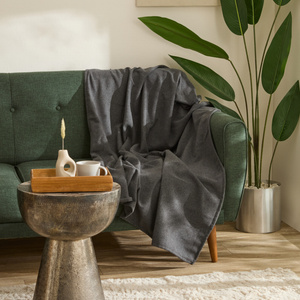 Karaca Home Flanel Throw Tv Battaniyesi Koyu Gri görseli 1