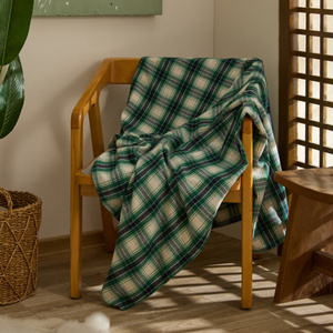 Karaca Home Flanel Throw Tv Battaniyesi Koyu Bej/Yeşil görseli 1