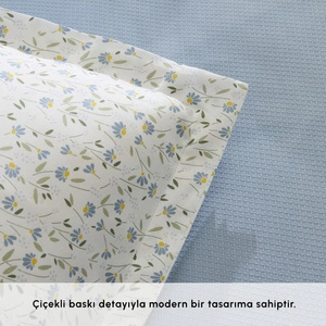Karaca Home Lina Bambu Tek Kişilik Pike Takımı Mavi görseli 2