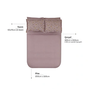 Karaca Home Noa Bambu Çift Kişilik Pike Takımı Açık Mürdüm görseli 6
