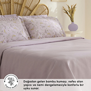Karaca Home Noa Bambu Tek Kişilik Pike Takımı Açık Mürdüm görseli 5